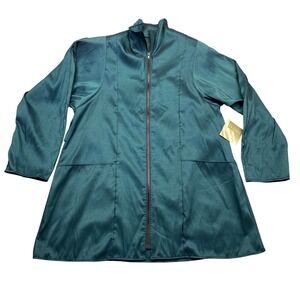 Maralyce Ferree Teal Green Zip Up Jacket Women's Size M NWT Festive Boho‎ Grunge
